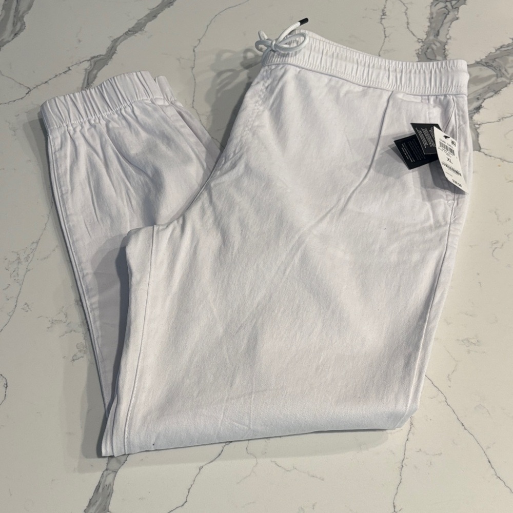 NEW XL Twill White Men's Jogger Pants